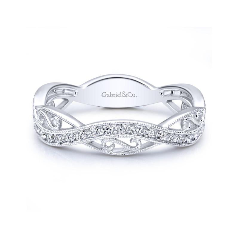 Gabriel & Co. 14k White Gold Stackable Diamond Ring