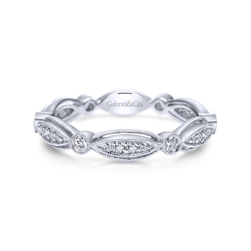 Gabriel & Co. 14k White Gold Stackable Diamond Ring