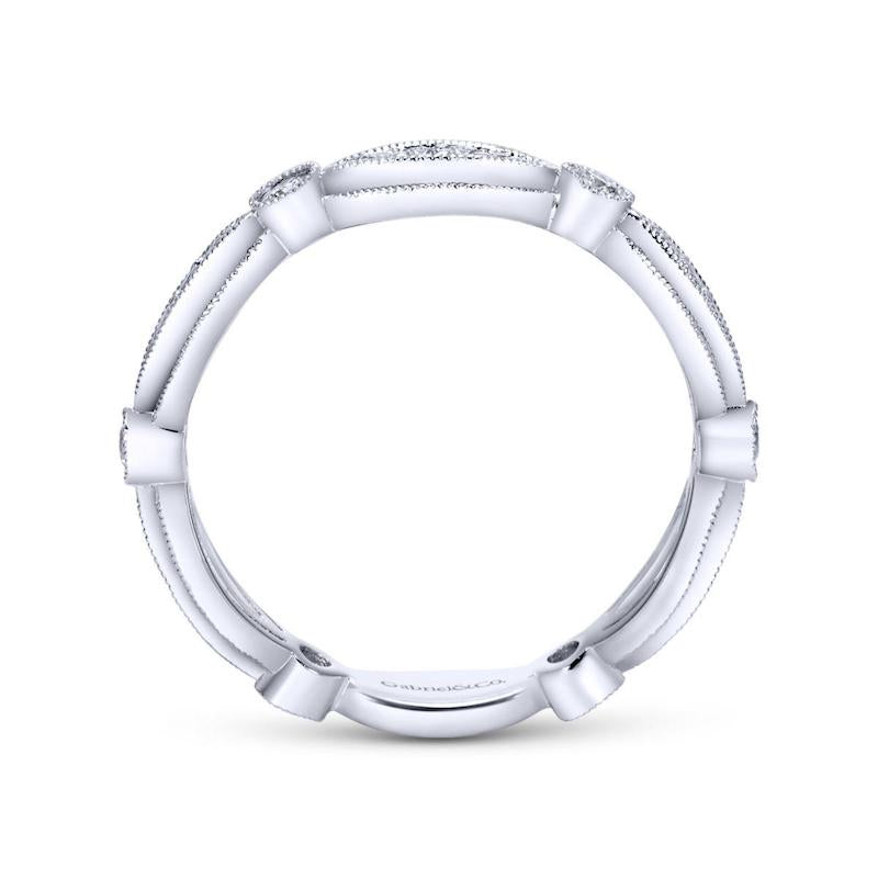 Gabriel & Co. 14k White Gold Stackable Diamond Ring