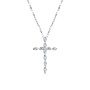 Gabriel & Co. 14k White Gold Faith Diamond Religious Cross Necklace