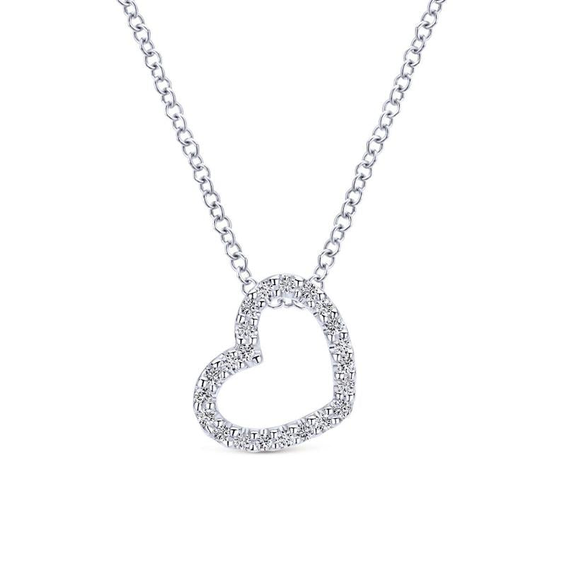 Gabriel & Co. 14k White Gold Eternal Love Diamond Heart Necklace