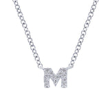 Gabriel & Co. 14k White Gold Lusso Diamond Initial Necklace