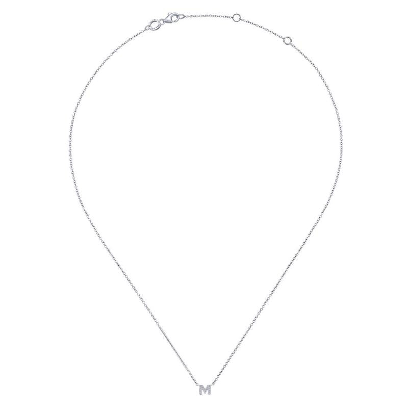 Gabriel & Co. 14k White Gold Lusso Diamond Initial Necklace