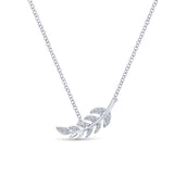 Gabriel & Co. 14k White Gold Floral Diamond Necklace