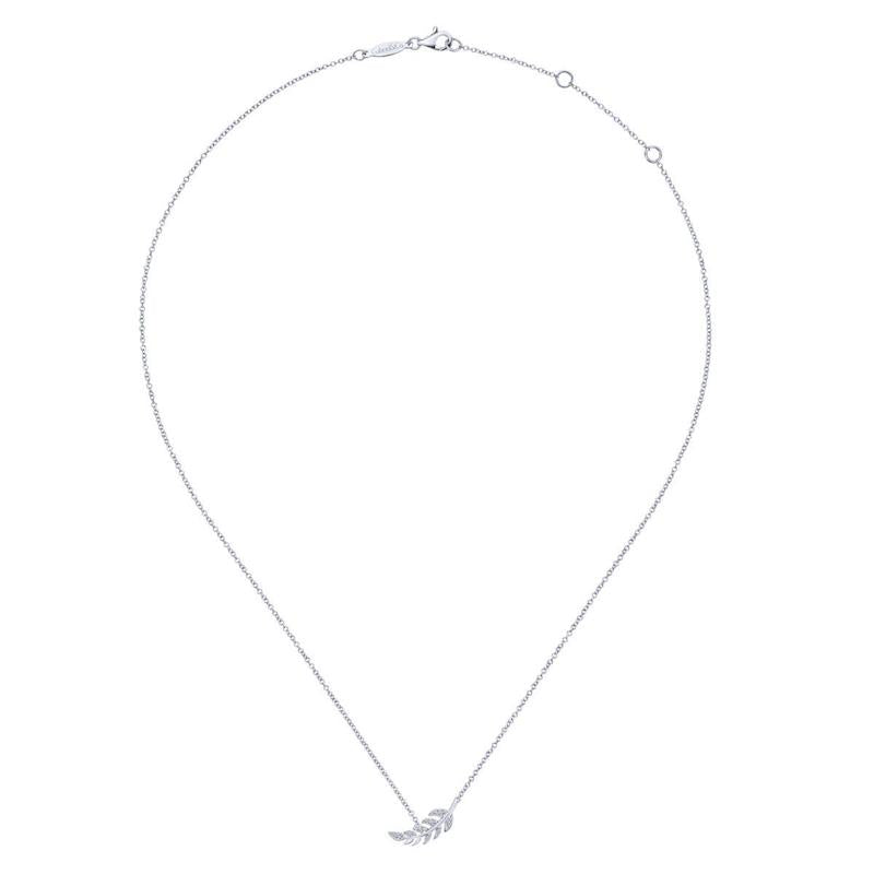 Gabriel & Co. 14k White Gold Floral Diamond Necklace