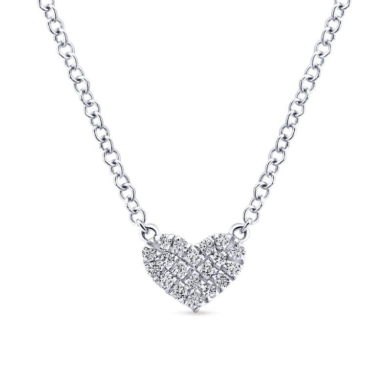 Gabriel & Co. 14k White Gold Eternal Love Diamond Heart Necklace