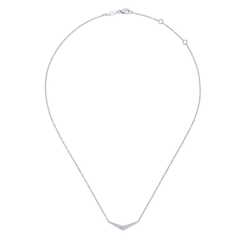 Gabriel & Co. 14k White Gold Lusso Diamond Bar Necklace