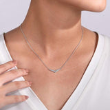 Gabriel & Co. 14k White Gold Lusso Diamond Bar Necklace