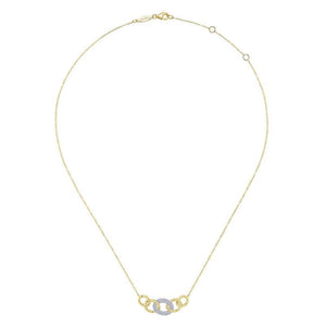 Gabriel & Co. 14k Two Tone Gold Hampton Diamond Necklace