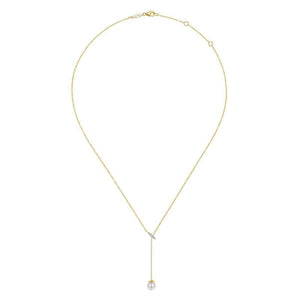 Gabriel & Co. 14k Yellow Gold Grace Pearl & Diamond Necklace