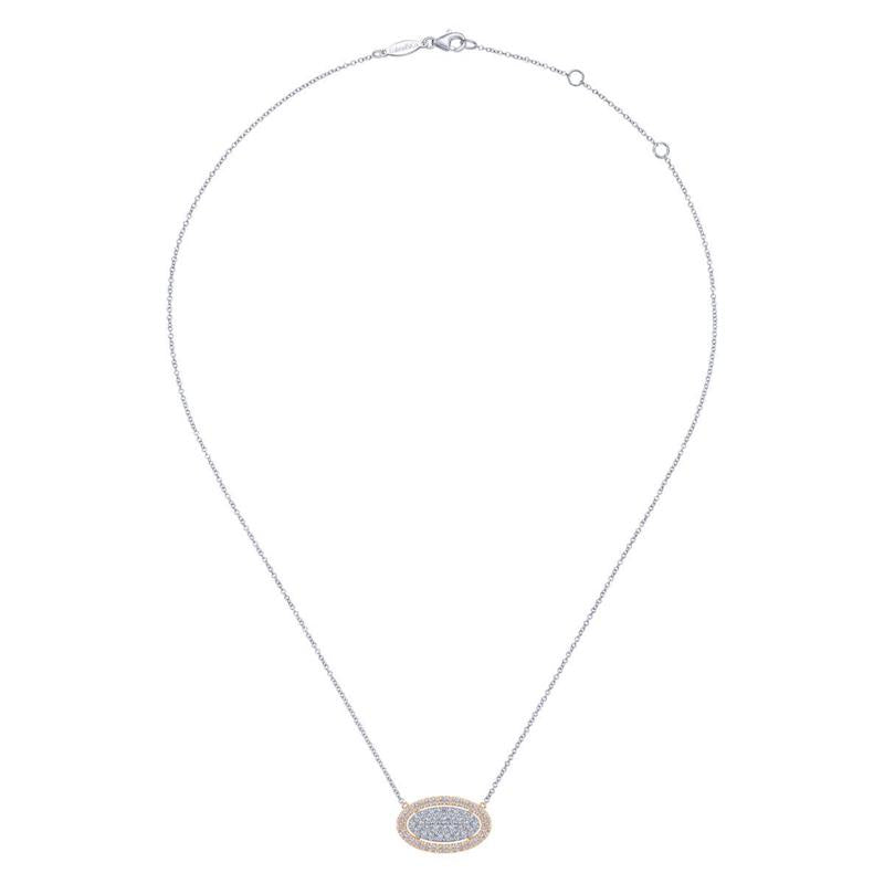 Gabriel & Co. 14k Two Tone Gold Lusso Diamond Necklace