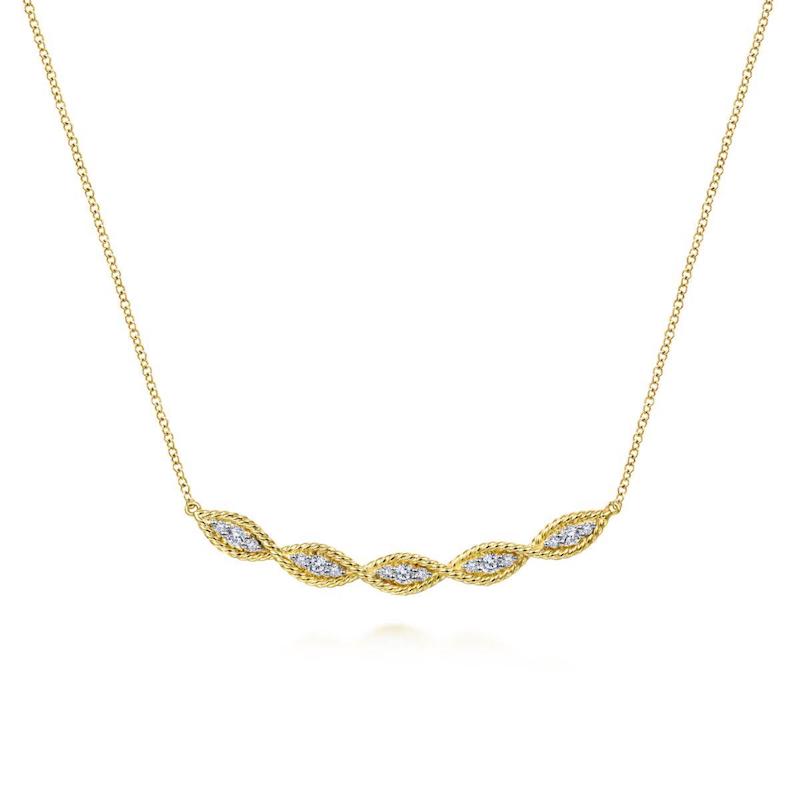 Gabriel & Co. 14k Yellow Gold Hampton Diamond Bar Necklace