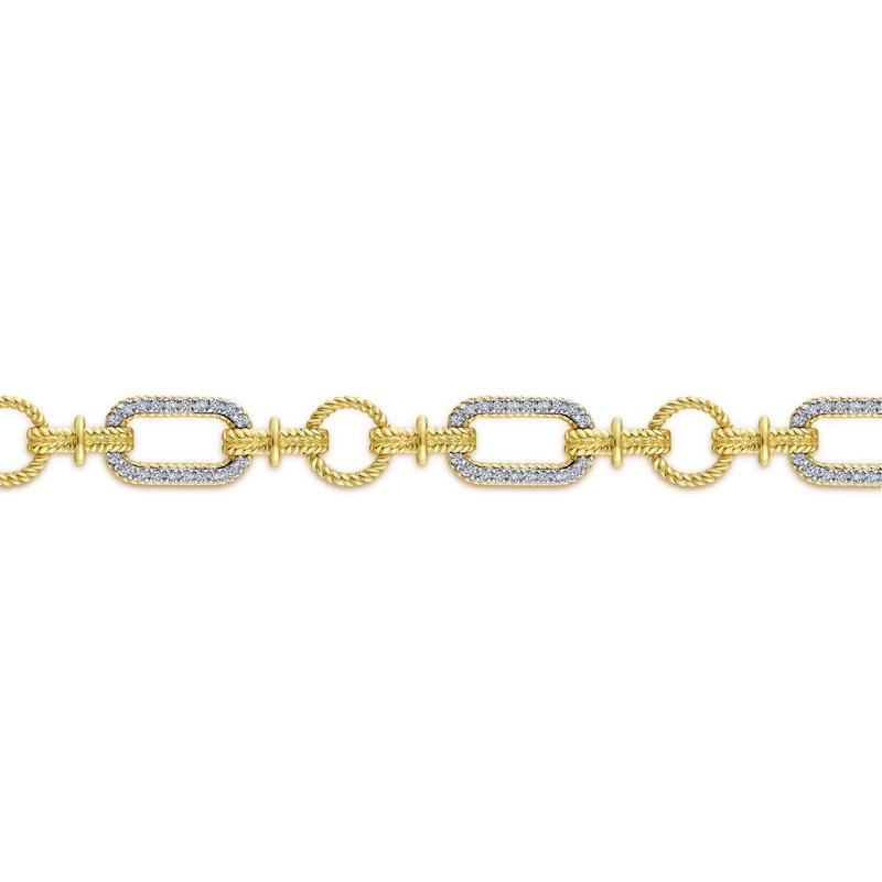 Gabriel & Co. 14k Two Tone Gold Hampton Diamond Tennis Bracelet