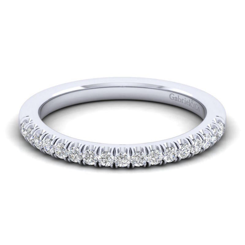 Gabriel & Co. 14k White Gold Contemporary Anniversary Wedding Band