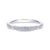 Gabriel & Co. 14k White Gold Victorian Diamond Wedding Band