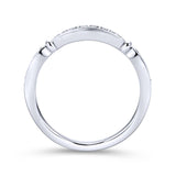 Gabriel & Co. 14k White Gold Victorian Diamond Wedding Band