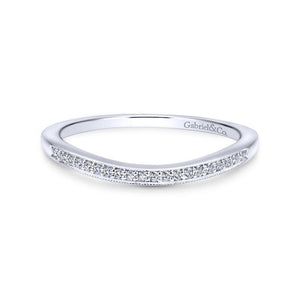 Gabriel & Co. 14k White Gold Victorian Curved Wedding Band