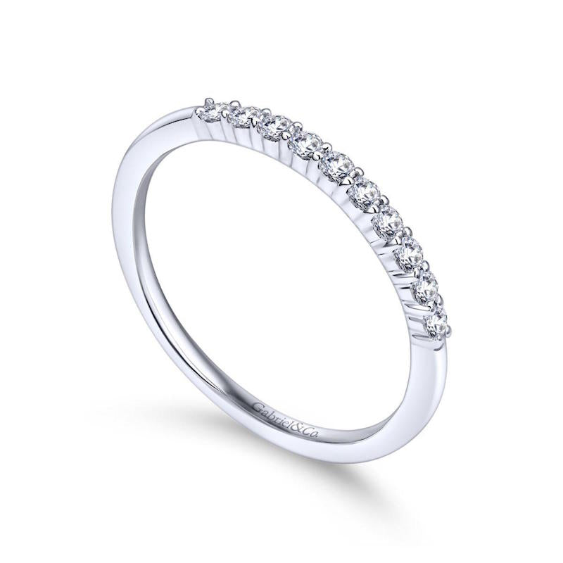 Gabriel & Co. 14k White Gold Contemporary Diamond Wedding Band