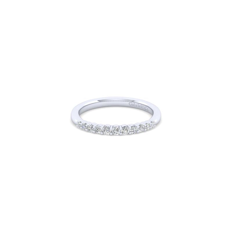 Gabriel & Co. 14k White Gold Contemporary Diamond Wedding Band