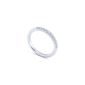 Gabriel & Co. 14k White Gold Contemporary Diamond Wedding Band