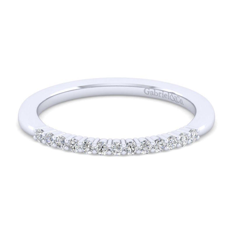 Gabriel & Co. 14k White Gold Contemporary Diamond Wedding Band