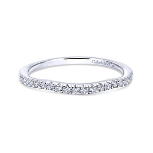 Gabriel & Co. 14k White Gold Contemporary Curved Wedding Band