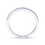 Gabriel & Co. 14k White Gold Contemporary Curved Wedding Band