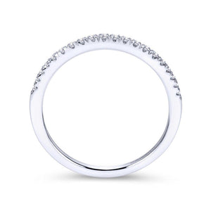 Gabriel & Co. 14k White Gold Contemporary Curved Wedding Band