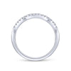 Gabriel & Co. 14k White Gold Contemporary Curved Wedding Band