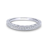 Gabriel & Co. 14k White Gold Victorian Curved Wedding Band