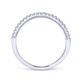 Gabriel & Co. 14k White Gold Contemporary Curved Wedding Band