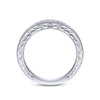 Gabriel & Co. 14k White Gold Victorian Diamond Wedding Band