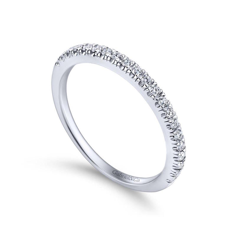 Gabriel & Co. 14k White Gold Contemporary Anniversary Wedding Band