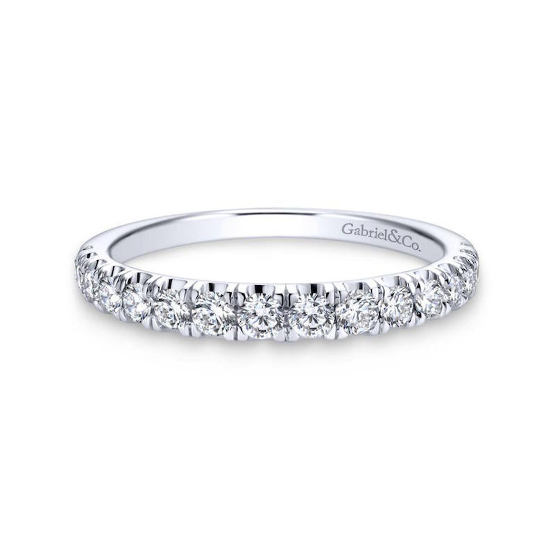 Gabriel & Co. 14k White Gold Contemporary Anniversary Wedding Band