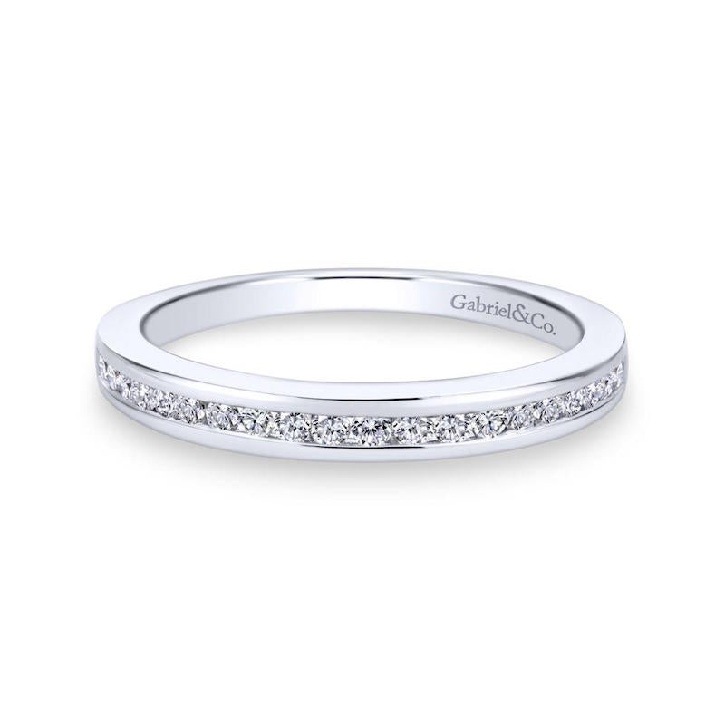 Gabriel & Co. 14k White Gold Contemporary Anniversary Wedding Band