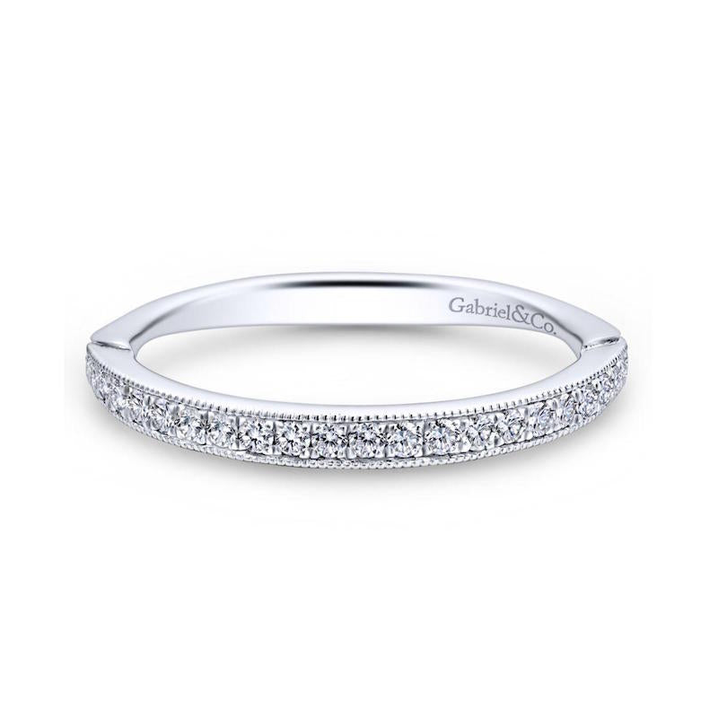 Gabriel & Co. 14k White Gold Victorian Anniversary Wedding Band