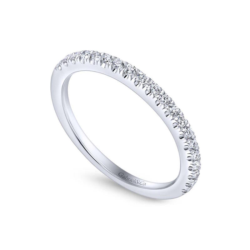 Gabriel & Co. 14k White Gold Contemporary Anniversary Wedding Band