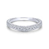 Gabriel & Co. 14k White Gold Victorian Curved Wedding Band