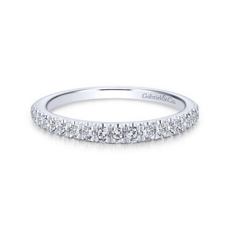 Gabriel & Co. 14k White Gold Contemporary Anniversary Wedding Band