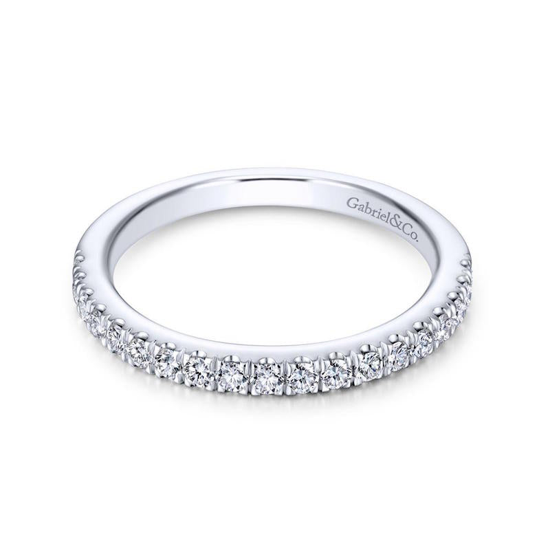 Gabriel & Co. 14k White Gold Contemporary Anniversary Wedding Band