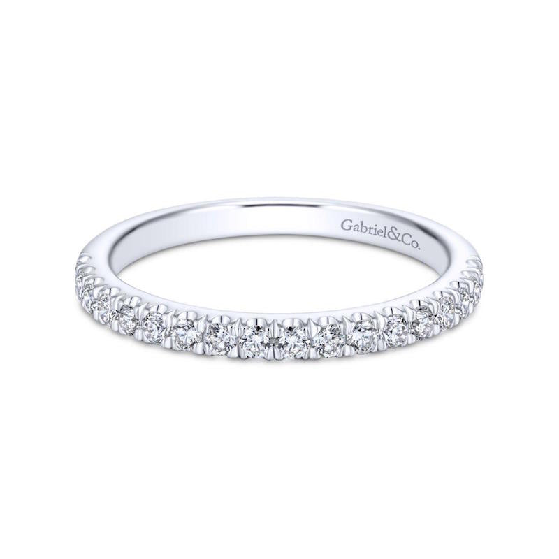 Gabriel & Co. 14k White Gold Contemporary Anniversary Wedding Band