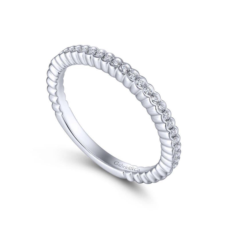 Gabriel & Co. 14k White Gold Contemporary Anniversary Wedding Band