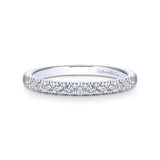 Gabriel & Co. 14k White Gold Contemporary Diamond Wedding Band