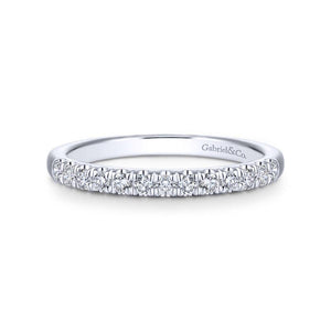 Gabriel & Co. 14k White Gold Contemporary Diamond Wedding Band