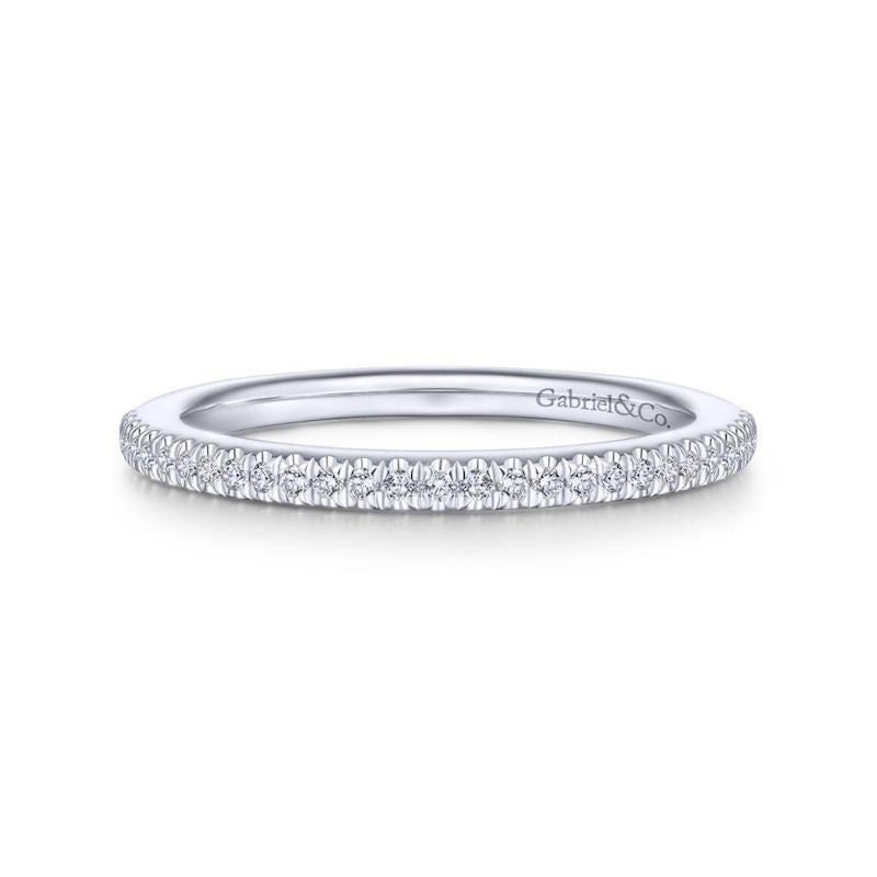 Gabriel & Co. 14k White Gold Contemporary Anniversary Wedding Band