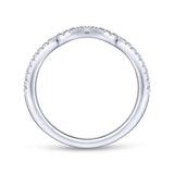 Gabriel & Co. 14k White Gold Contemporary Curved Wedding Band