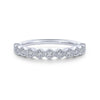 Gabriel & Co. 14k White Gold Victorian Diamond Wedding Band