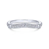 Gabriel & Co. 14k White Gold Victorian Curved Wedding Band