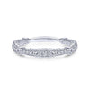 Gabriel & Co. 14k White Gold Victorian Diamond Wedding Band