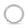 Gabriel & Co. 14k White Gold Victorian Diamond Wedding Band